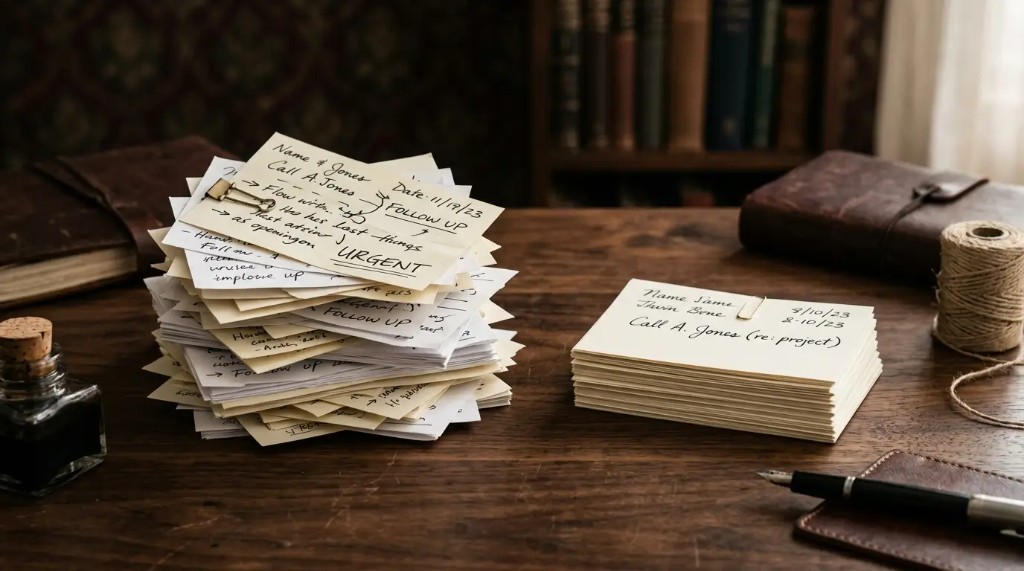Two message stacks contrasting pest versus persistent follow-up.